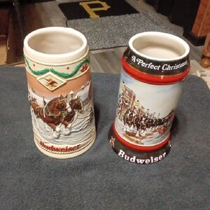 2 Vinatage Budweiser Beer Mugs